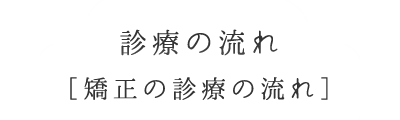 診療の流れ 矯正の診療の流れ