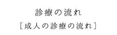 診療の流れ 成人の診療の流れ